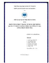Đề tài Phân tích thực trạng áp dụng hệ thống quản lý chất lượng cmmi tại công ty gia công phần Mềm Tma