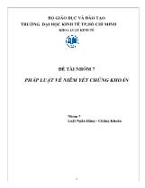 Đề tài Pháp luật về niêm yết chứng khoán