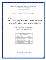 Đề tài Phát triển dịch vụ bao thanh toán tại các ngân hàng thương mại Việt Nam