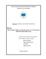 Đề tài Phát triển dịch vụ thanh toán của ngân hàng thương mại Việt Nam
