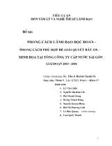 Đề tài Phong cách lãnh đạo độc đoán -Phong cách phù hợp để giải quyết bất ổn – Minh họa tại tổng công ty cấp nước sài gòn giai đoạn 2003 - 2006
