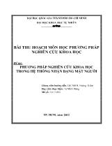 Đề tài Phương pháp nghiên cứu khoa học trong hệ thống nhận dạng mặt người