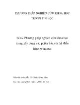 Đề tài Phương pháp nghiên cứu khoa học trong xây dựng các phiên bản của hệ điều hành windows