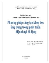 Đề tài Phương pháp sáng tạo khoa học ứng dụng trong phát triển điện thoại di dộng