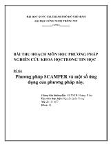 Đề tài Phương pháp SCAMPER và một số ứng dụng của phương pháp này