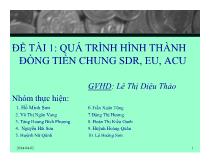 Đề tài Quá trình hình thành đồng tiền chung sdr, eu, acu
