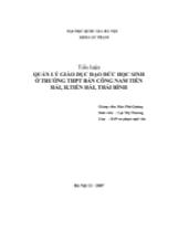 Đề tài Quản lý giáo dục đạo đức học sinh ở trường THPT bán công Nam Tiền Hải, Huyện Tiền Hải, tỉnh Thái Bình