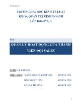 Đề tài Quản lý hoạt động của thành viên đội sales
