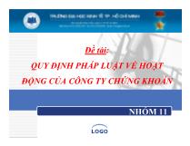 Đề tài Quy định pháp luật về hoạt động của công ty chứng khoán