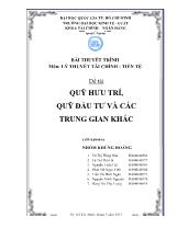 Đề tài Quỹ hưu trí, quỹ đầu tư và các trung gian khác