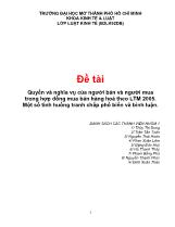 Đề tài Quyền và nghĩa vụ của người bán và người mua trong hợp đồng mua bán hàng hoá theo LTM 2005. Một số tình huống tranh chấp phổ biến và bình luận
