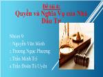 Đề tài Quyền và nghĩa vụ của nhà đầu tư