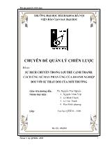 Đề tài Sự dịch chuyển trong lợi thế cạnh tranh: cách ứng xử hay phản ứng của doanh nghiệp đối với sự thay đổi của môi trường