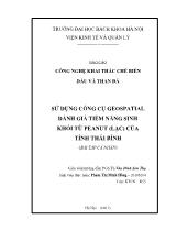 Đề tài Sử dụng công cụ geospatial đánh giá tiềm năng sinh khối từ peanut (lạc) của tỉnh Thái Bình