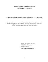Đề tài Sử dụng công cụ Geospatial Toolkit để đánh giá tiềm năng sinh khối từ Cassava crop residues của tỉnh Hải Phòng