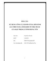 Đề tài Sử dụng công cụ geospattial để đánh giá tiềm năng sinh khối từ phụ phẩm của đậu phộng ở tỉnh Hưng Yên