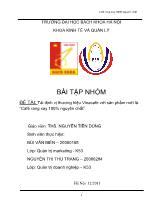 Đề tài Tái định vị thương hiệu Vinacafe với sản phẩm mới là: “ afé rang xay 100% nguyên chất