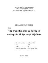 Đề tài Tập trung kinh tế: xu hướng và những vấn đề đặt ra tại Việt Nam