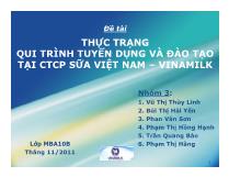Đề tài Thực trạng qui trình tuyển dụng và đào tạo tại công ty cổ phần sữa Việt Nam – Vinamilk
