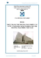 Đề tài Thực trạng thị trường trái phiếu các nước và bài học kinh nghiệm cho thị trường trái phiếu Việt Nam