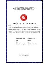 Đề tài Thực trạng và giải pháp nâng cao năng lực cạnh tranh của các doanh nghiệp lữ hành Việt Nam trong bối cảnh hội nhập quốc tế