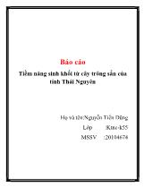 Đề tài Tiềm năng sinh khối từ cây trông sắn của tỉnh Thái Nguyên