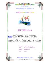Đề tài Tìm hiểu khái niệm đạo đức: Tính liêm chính