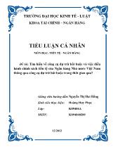 Đề tài Tìm hiểu về công cụ dự trữ bắt buộc và việc điều hành chính sách tiền tệ của Ngân hàng Nhà nước Việt Nam thông qua công cụ dự trữ bắt buộc trong thời gian qua