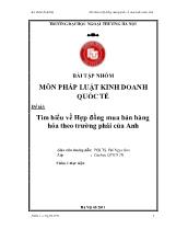 Đề tài Tìm hiểu về Hợp đồng mua bán hàng hóa theo trường phái của Anh