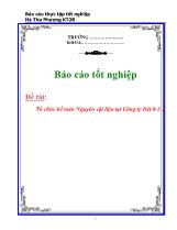 Đề tài Tổ chức kế toán nguyên vật liệu tại công ty dệt 8-3