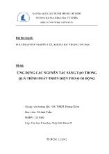 Đề tài Ứng dụng các nguyên tắc sáng tạo trong quá trình phát triển điện thoại di động