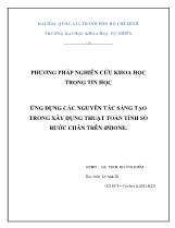 Đề tài Ứng dụng các nguyên tắc sáng tạo trong xây dựng thuật toán tính số bước chân trên iphone