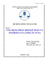 Đề tài Ứng dụng phần mềm kế toán và internet của công ty Vi na