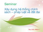 Đề tài Xây dựng hệ thống chính sách pháp luật về đất đai