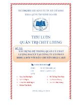 Đề tài Xây dựng hệ thống quản lý chất lượng haccp tại công ty cổ phần bibica đối với dây chuyền deli cake