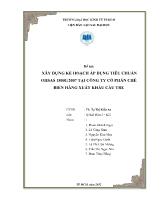 Đề tài Xây dựng kế hoạch áp dụng tiêu chuẩn ohsas 18001:2007 tại công ty cổ phần chế biến hàng xuất khẩu Cầu Tre