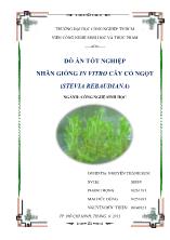 Đồ án Nhân giống in vitro cây cỏ ngọt (stevia rebaudiana)