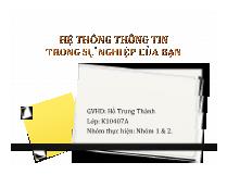 Hê thống thông tin trong sự nghiệp của bạn