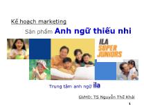 Kế hoạch marketing Sản phẩm Anh ngữ thiếu nhi