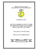 Khóa luận Kế toán chi phí sản xuất và tính giá thành sản phẩm tại xí nghiệp đông lạnh thủy sản afiex