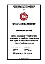 Khóa luận Khủng hoảng khu vực đồng tiền chung châu âu và bài học kinh nghiệm cho Việt Nam trong việc kiểm soát nguy cơ khủng hoảng nợ