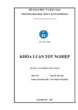 Khóa luận Một số giải pháp nhằm nâng cao hiệu quả hoạt động tín dụng tại ngân hàng thương mại cổ phần Sài Gòn công thương chi nhánh Hải Phòng