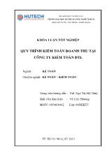 Khóa luận Quy trình kiểm toán doanh thu tại công ty kiểm toán DTL