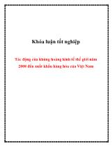 Khóa luận Tác động của khủng hoảng kinh tế thế giới năm 2008 đến xuất khẩu hàng hóa của Việt Nam