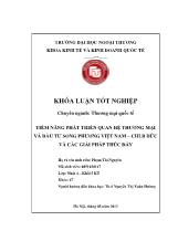 Khóa luận Tiềm năng phát triển quan hệ thương mại và đầu tư song phương Việt Nam – Cộng hòa liên bang Đức và các giải pháp thúc đẩy