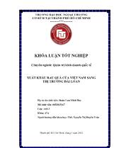 Khóa luận Xuất khẩu rau quả của Việt Nam sang thị trường Đài Loan