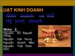 Kinh doanh cá thể - Hộ kinh doanh