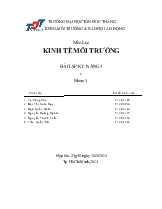 Kinh tế môi trường - Bài tập kỹ năng 3