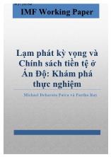 Lạm phát kỳ vọng và Chính sách tiền tệ ở Ấn Độ: Khám phá thực nghiệm