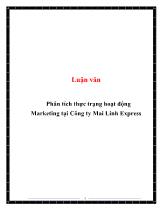 Luận văn Phân tích thực trạng hoạt động marketing tại công ty Mai Linh Express